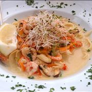 Tagliatelle with Mixed Seafood in Creamy Sauce